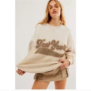 Free People Bali Drifter Sweatshirt Size Large Pullover Crew